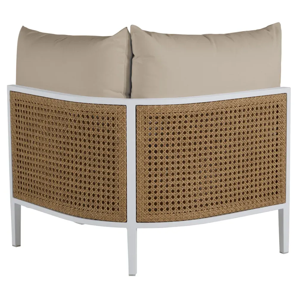 Havana Corner Sectional - White, Aluminum