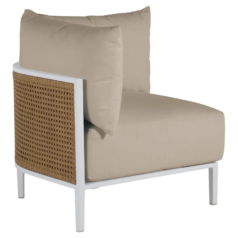 Havana Corner Sectional - White, Aluminum