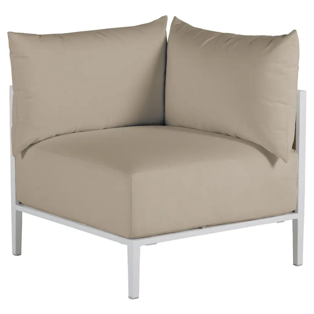 Havana Corner Sectional - White, Aluminum