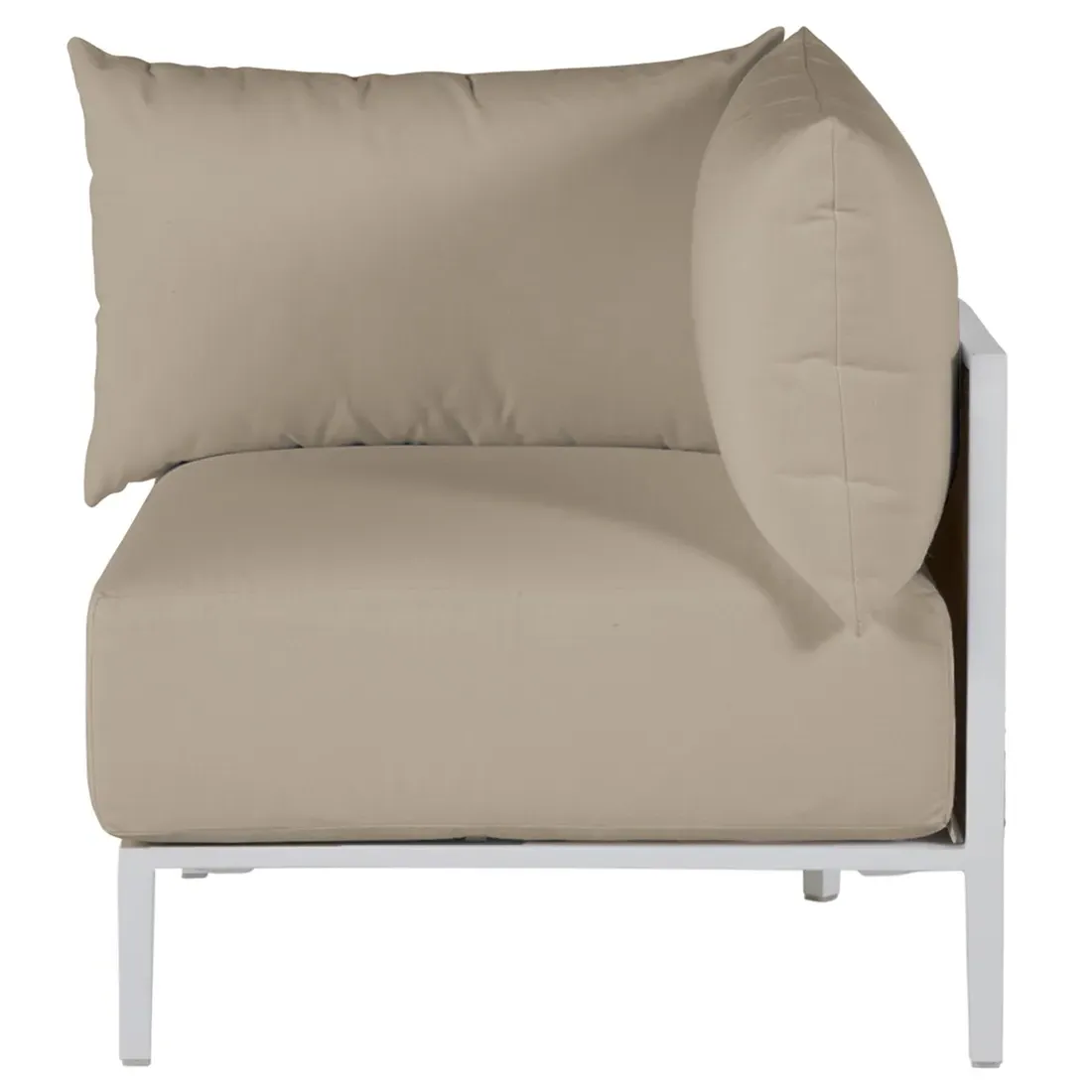 Havana Corner Sectional - White, Aluminum