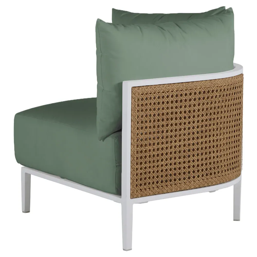 Havana Corner Sectional - White, Aluminum