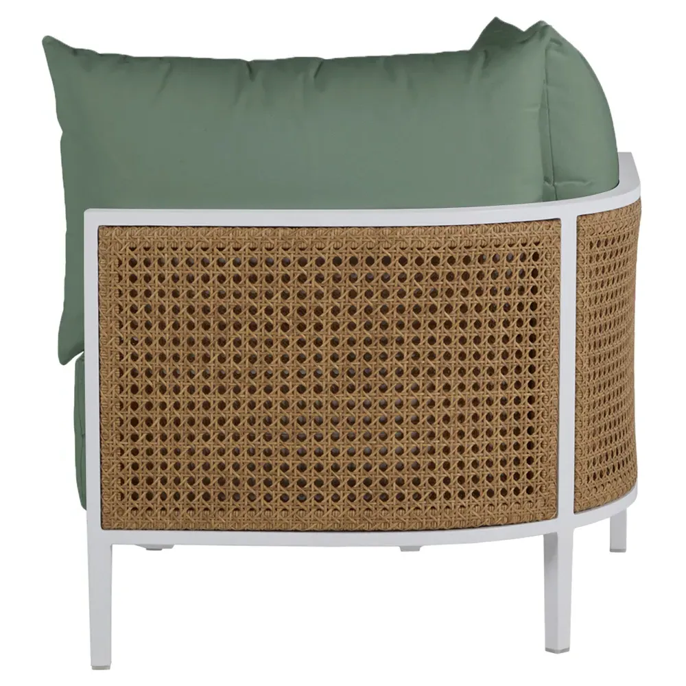 Havana Corner Sectional - White, Aluminum