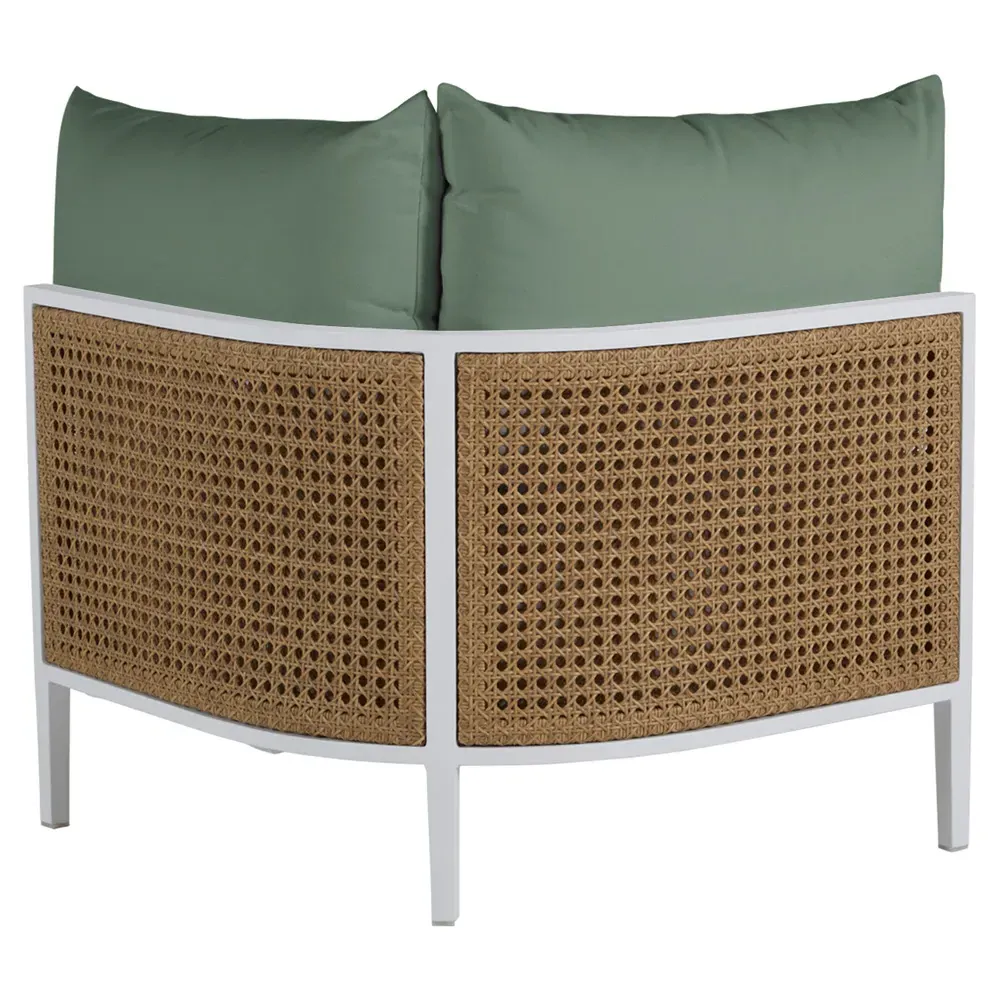 Havana Corner Sectional - White, Aluminum