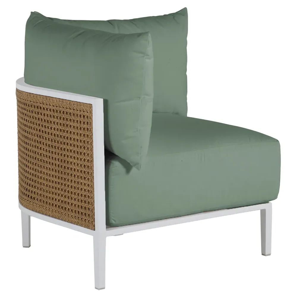 Havana Corner Sectional - White, Aluminum