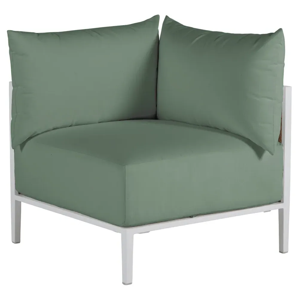 Havana Corner Sectional - White, Aluminum