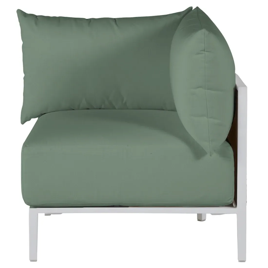 Havana Corner Sectional - White, Aluminum