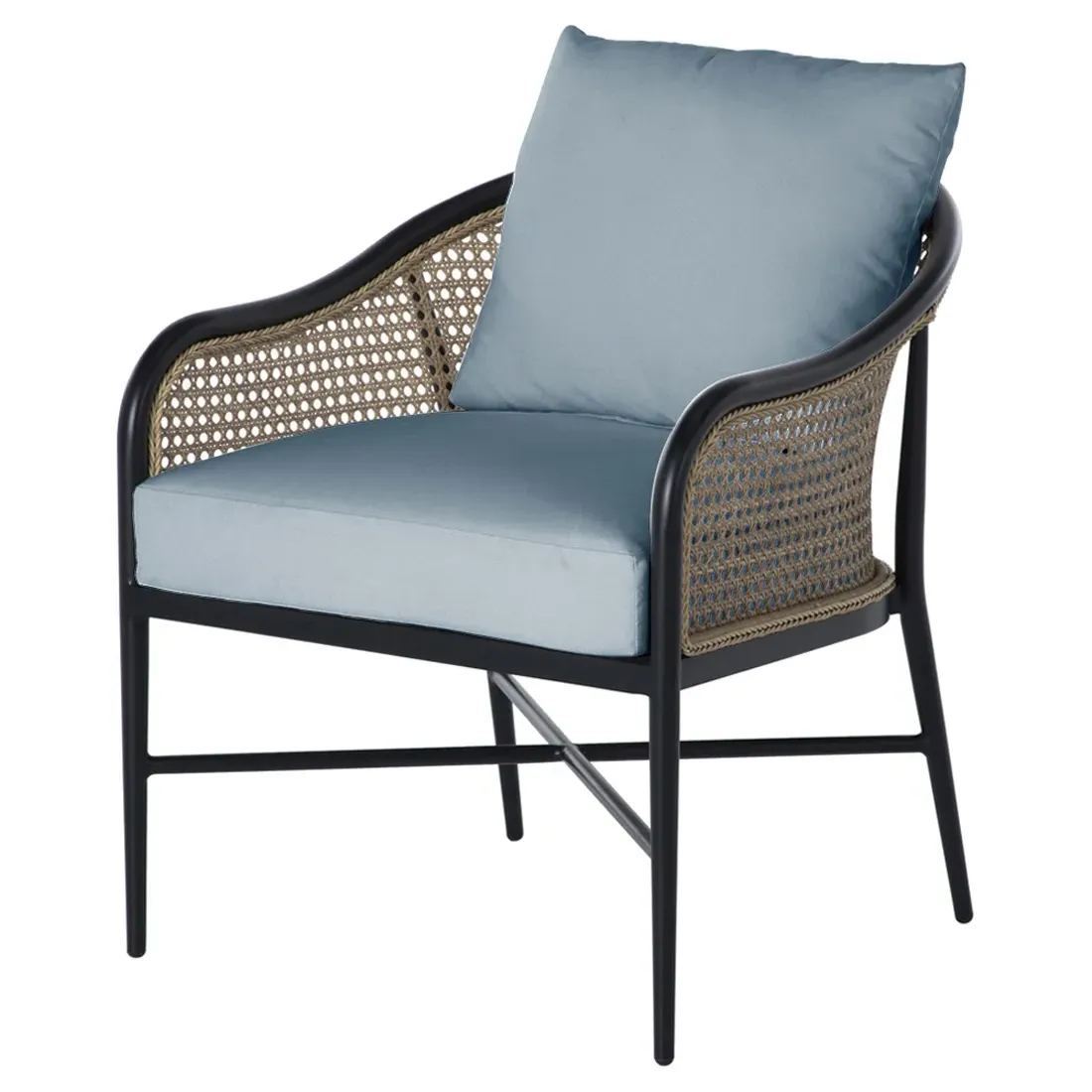 Havana Euro Outdoor Arm Chair - Black, Aluminum