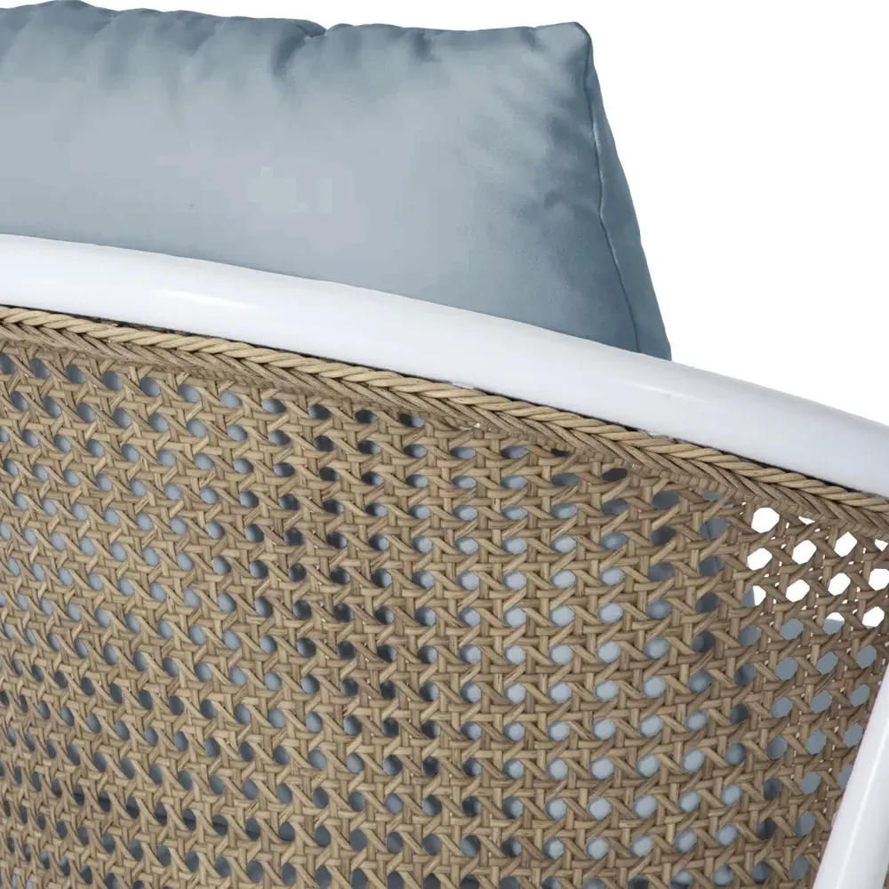 Havana Euro Outdoor Arm Chair - White, Aluminum