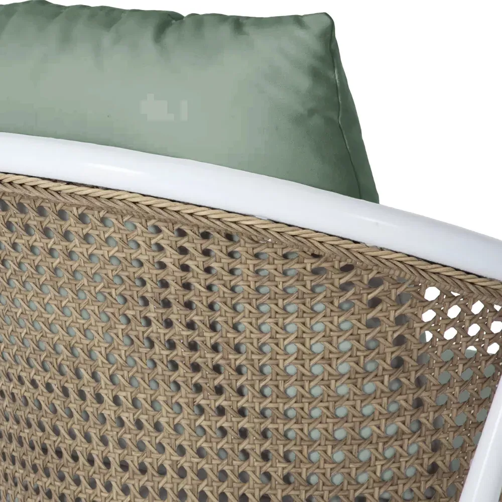 Havana Euro Outdoor Arm Chair - White, Aluminum