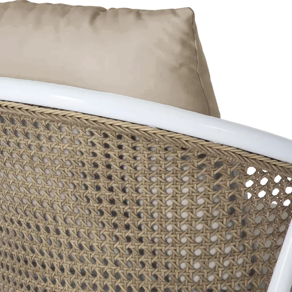 Havana Euro Outdoor Arm Chair - White, Aluminum