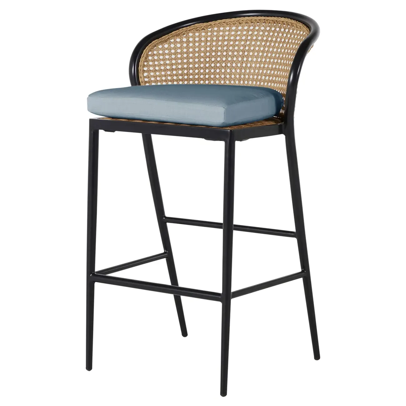 Havana Outdoor Bar Stool - Black, Aluminum