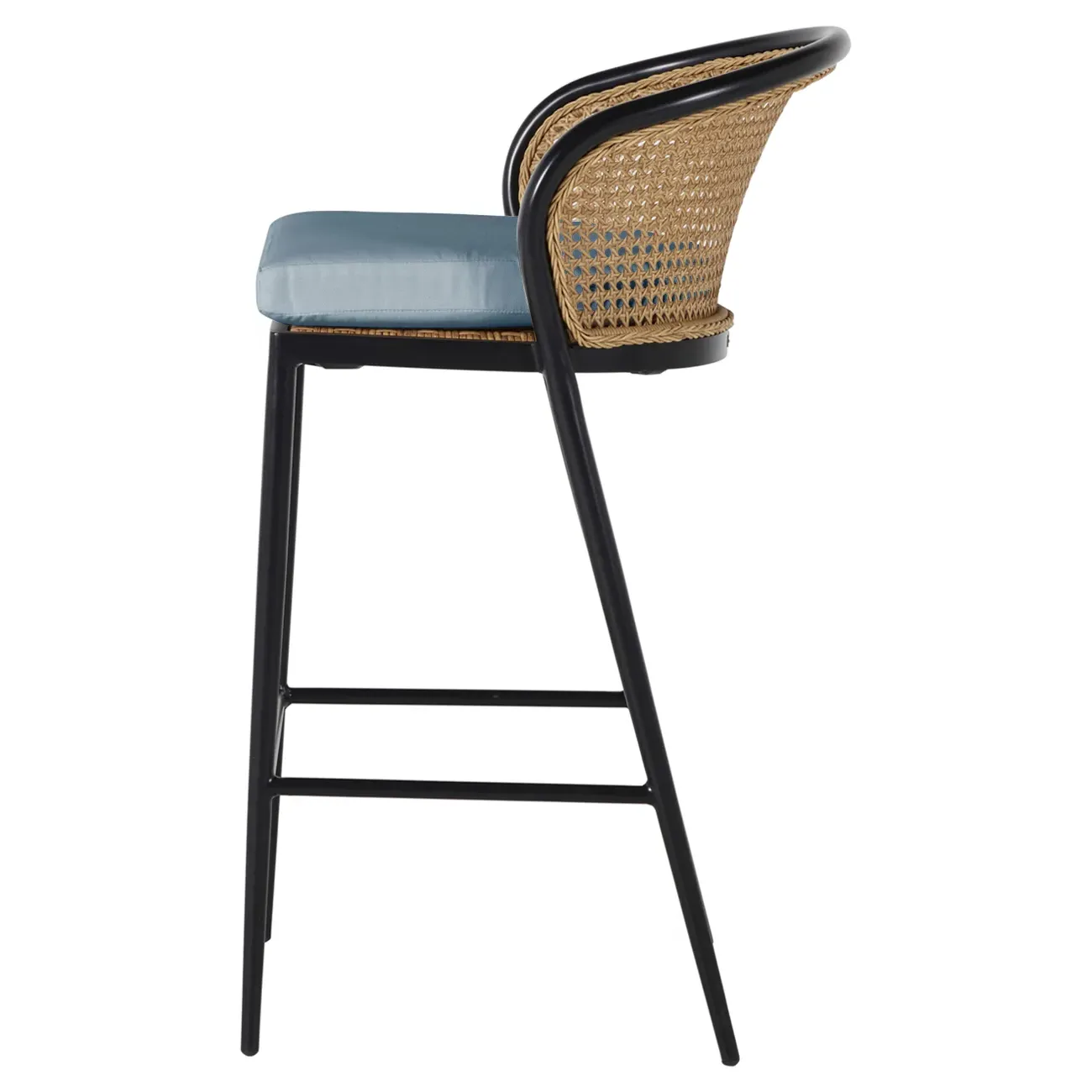 Havana Outdoor Bar Stool - Black, Aluminum