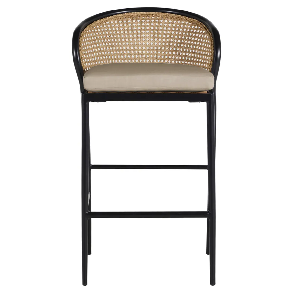 Havana Outdoor Bar Stool - Black, Aluminum