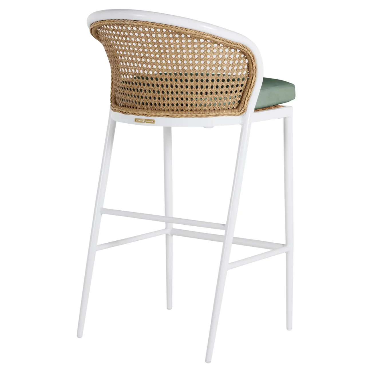 Havana Outdoor Bar Stool - White, Aluminum