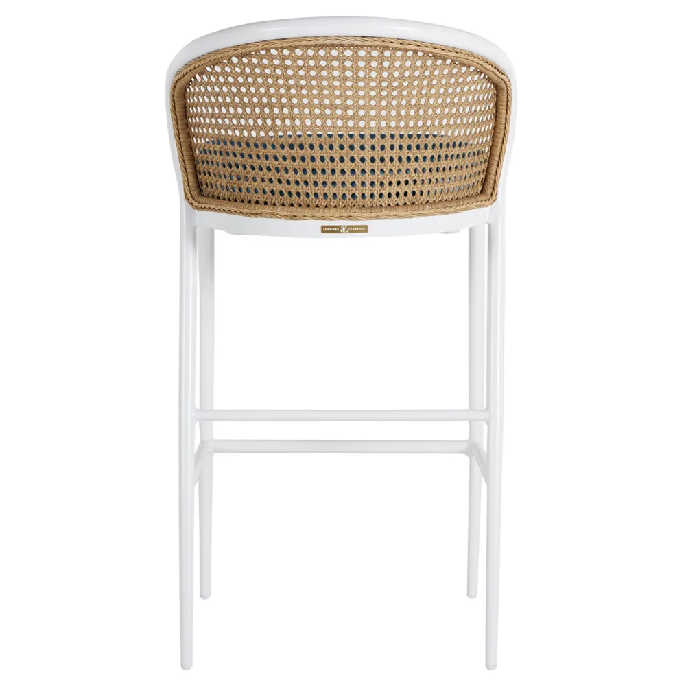 Havana Outdoor Bar Stool - White, Aluminum