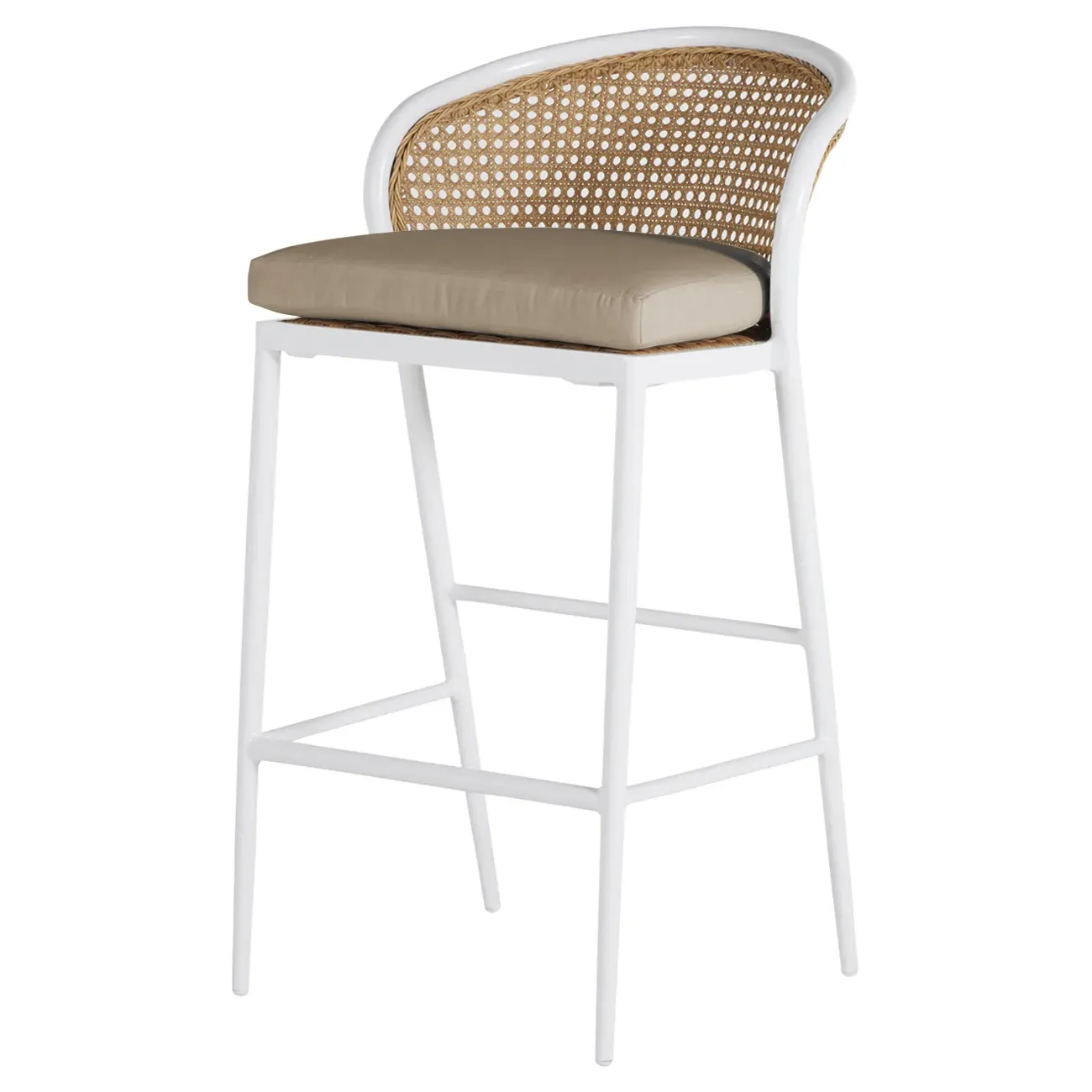 Havana Outdoor Counter Stool - White, Aluminum
