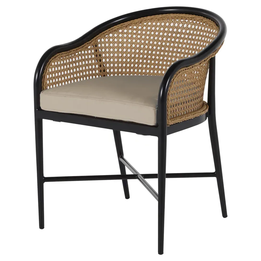 Havana Outdoor Dining Arm Chair - Beige, Aluminum