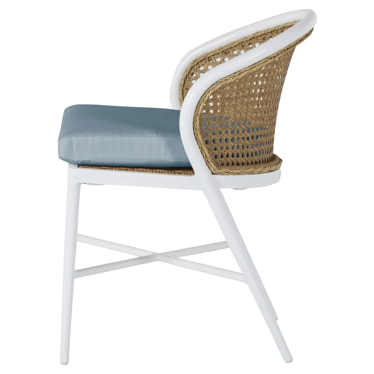 Havana Outdoor Dining Side Chair - White, Aluminum