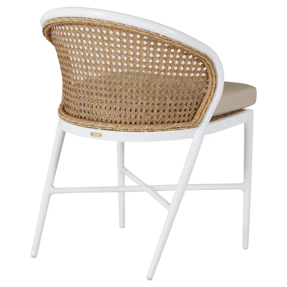 Havana Outdoor Dining Side Chair - White, Aluminum