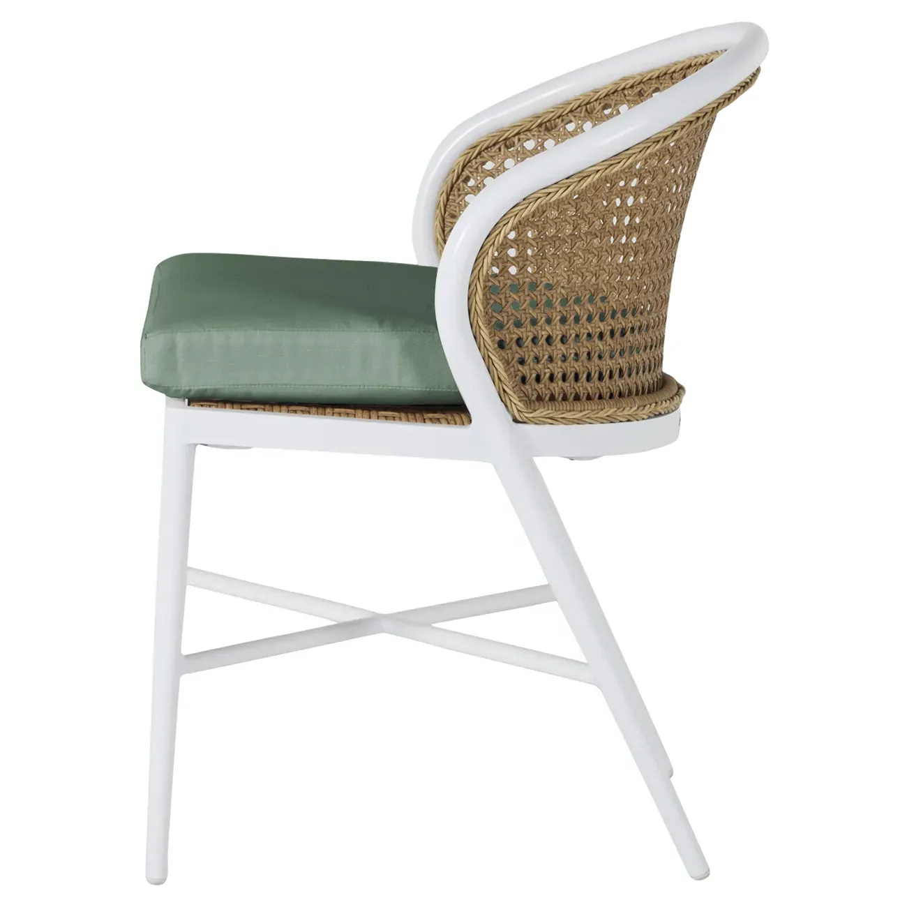 Havana Outdoor Dining Side Chair - White, Aluminum