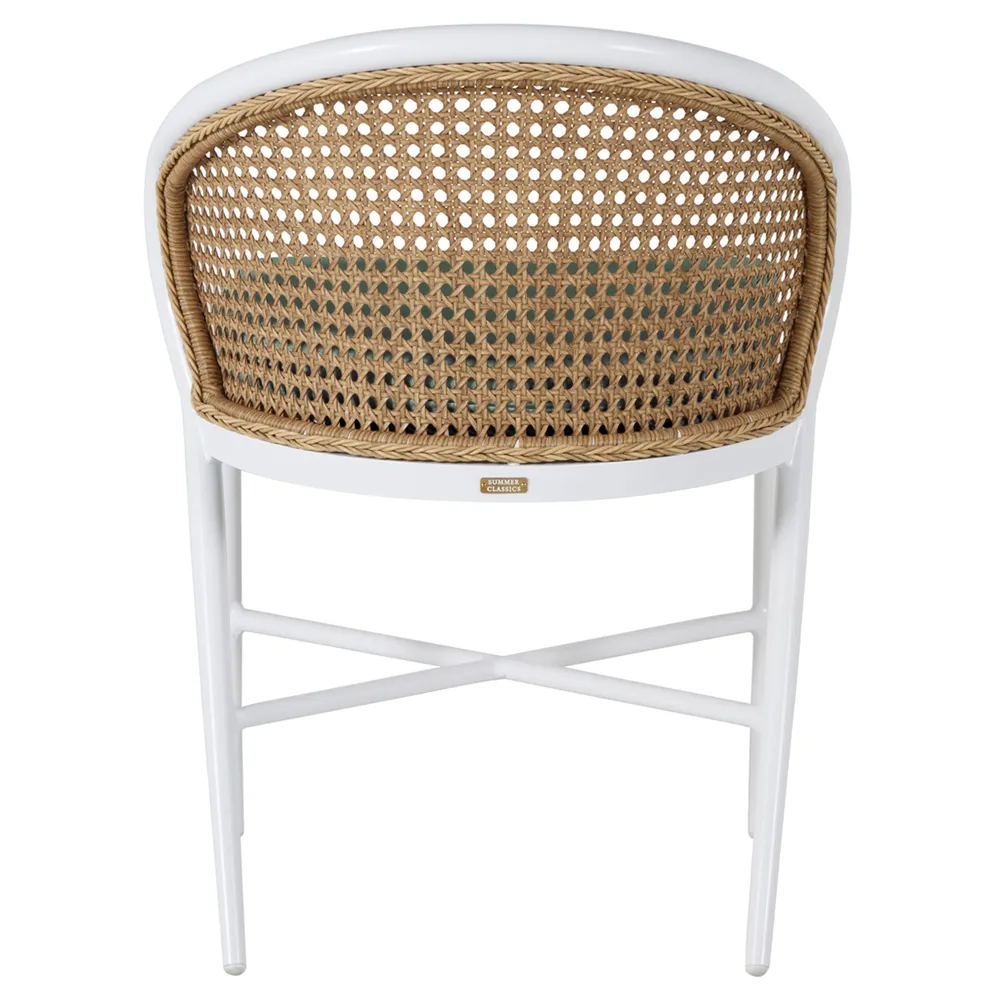 Havana Outdoor Dining Side Chair - White, Aluminum