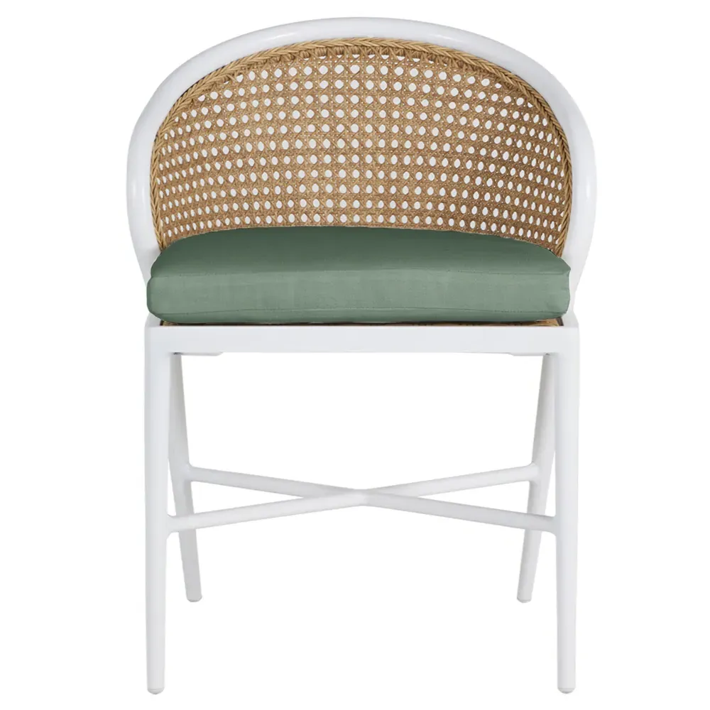Havana Outdoor Dining Side Chair - White, Aluminum