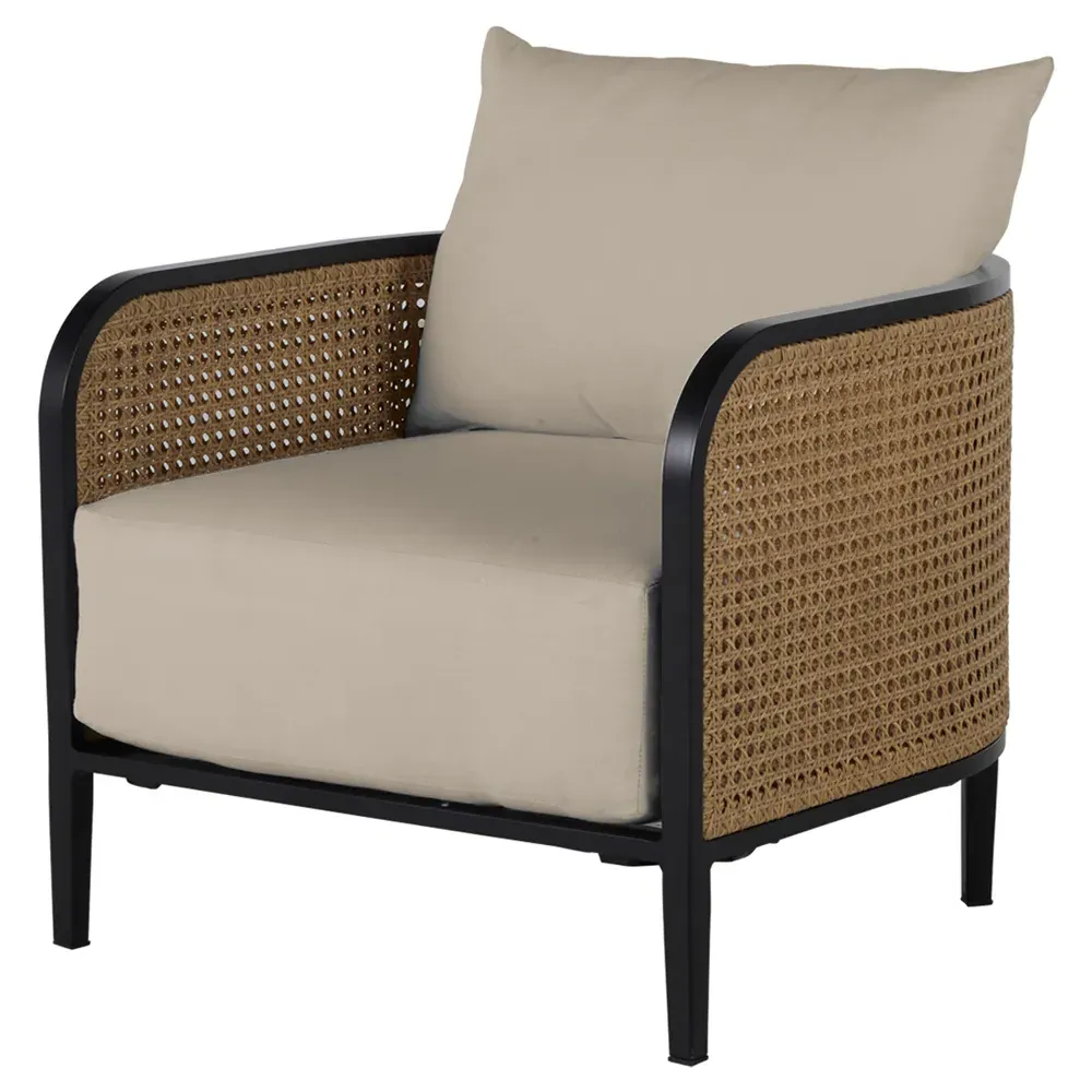 Havana Outdoor Lounge Arm Chair - Beige, Aluminum