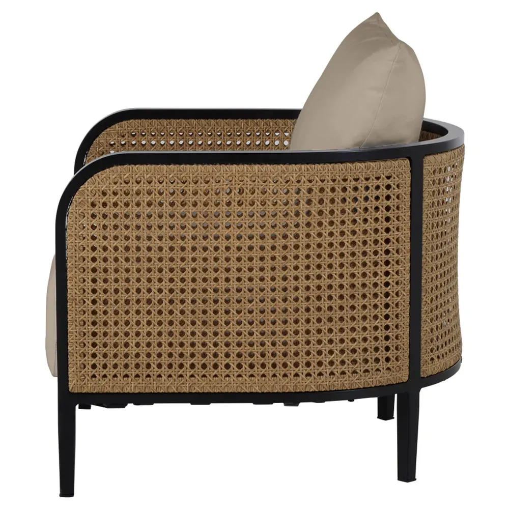 Havana Outdoor Lounge Arm Chair - Beige, Aluminum