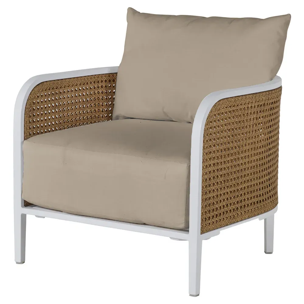 Havana Outdoor Lounge Arm Chair - Beige, Aluminum