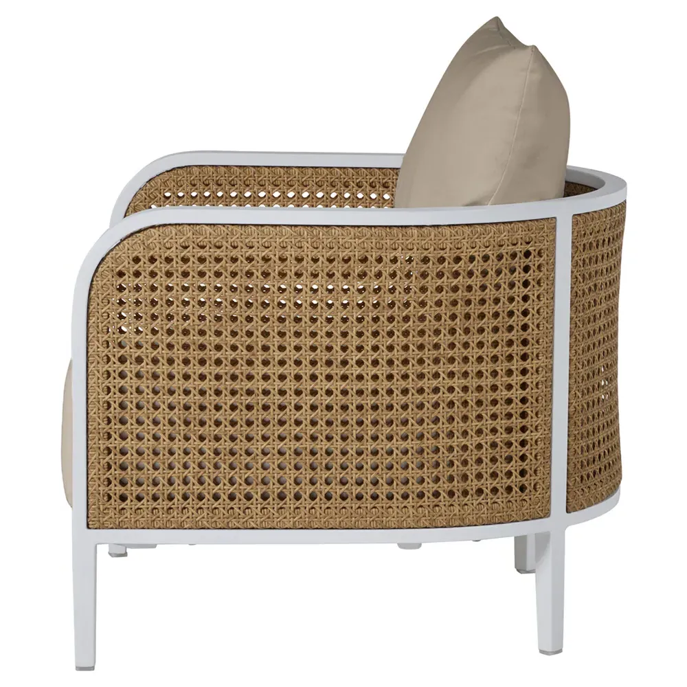 Havana Outdoor Lounge Arm Chair - Beige, Aluminum