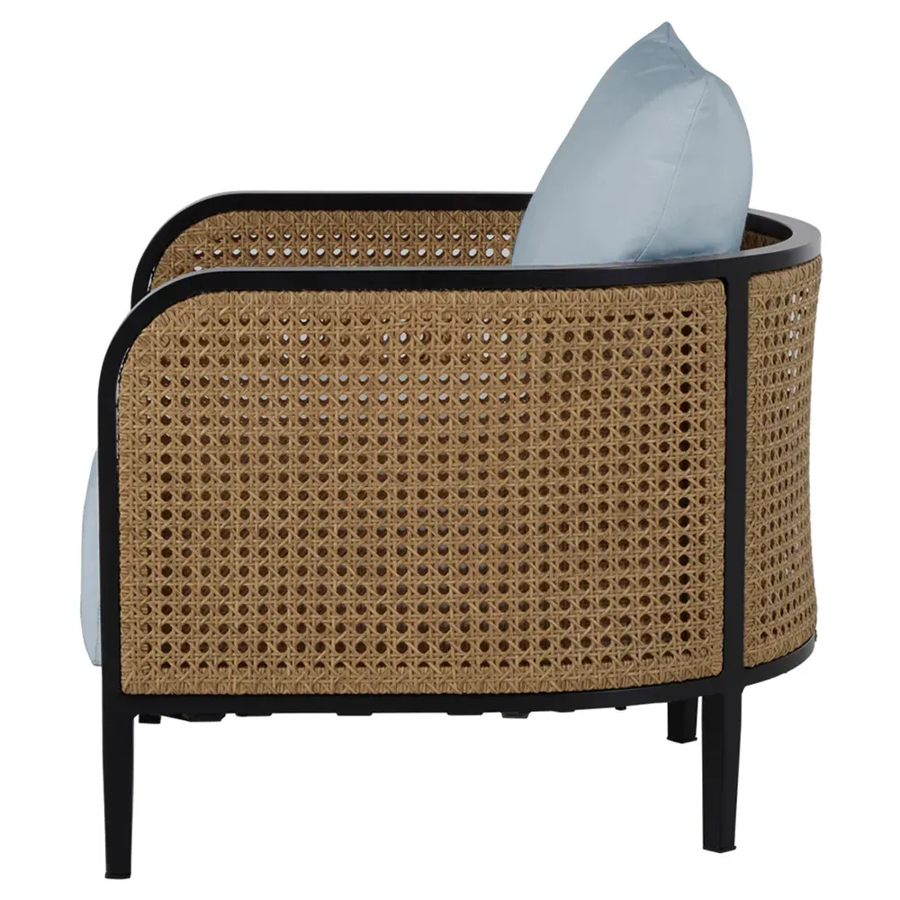 Havana Outdoor Lounge Arm Chair - Blue, Aluminum