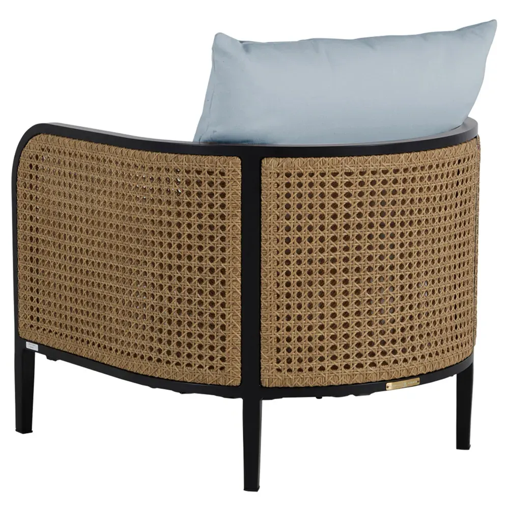 Havana Outdoor Lounge Arm Chair - Blue, Aluminum