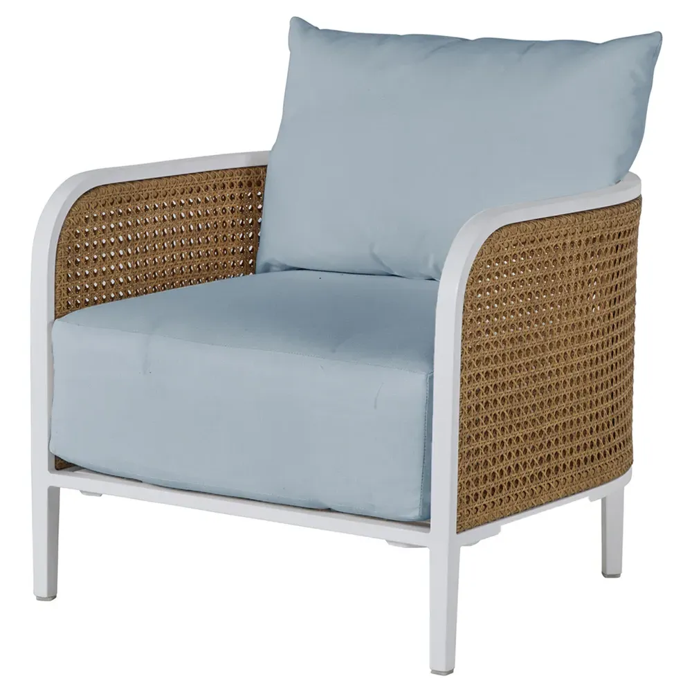 Havana Outdoor Lounge Arm Chair - Blue, Aluminum