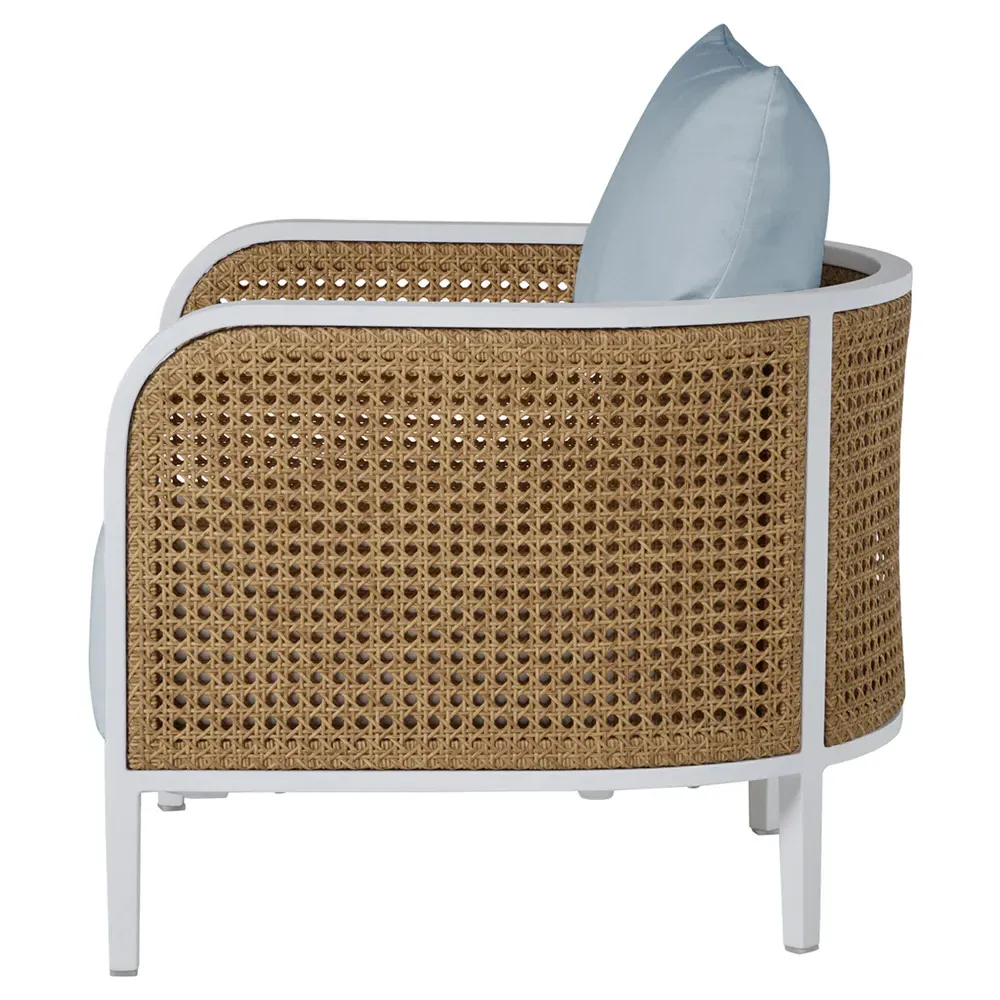 Havana Outdoor Lounge Arm Chair - Blue, Aluminum