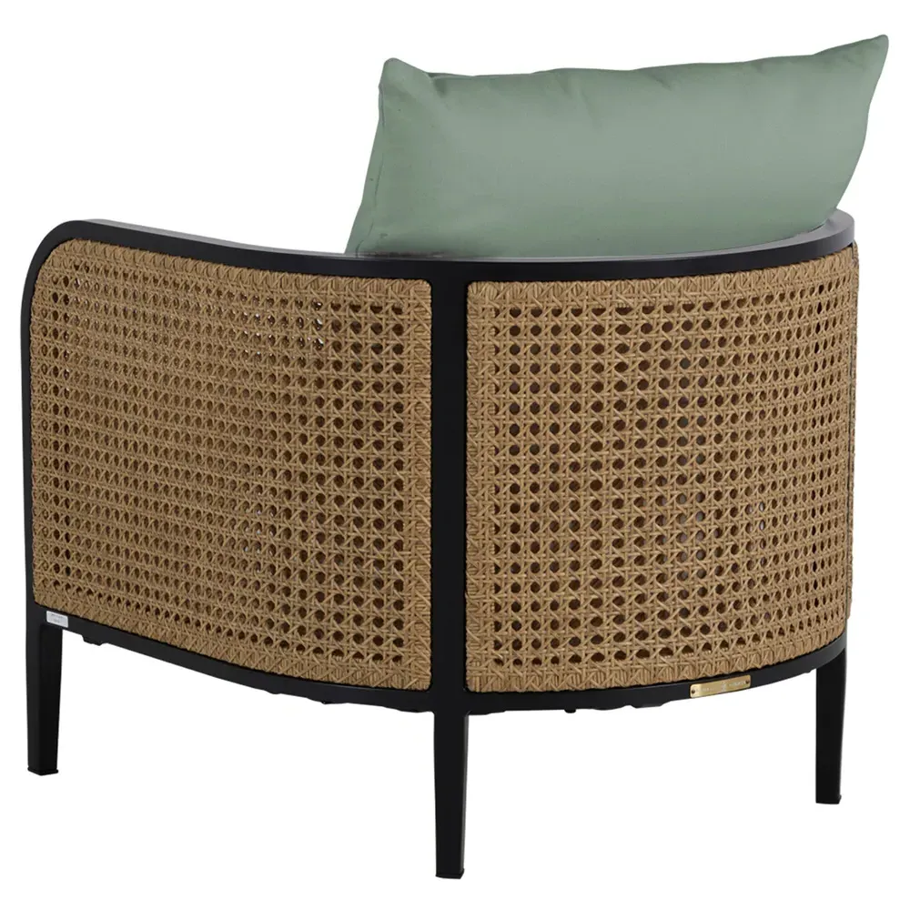 Havana Outdoor Lounge Arm Chair - Green, Aluminum