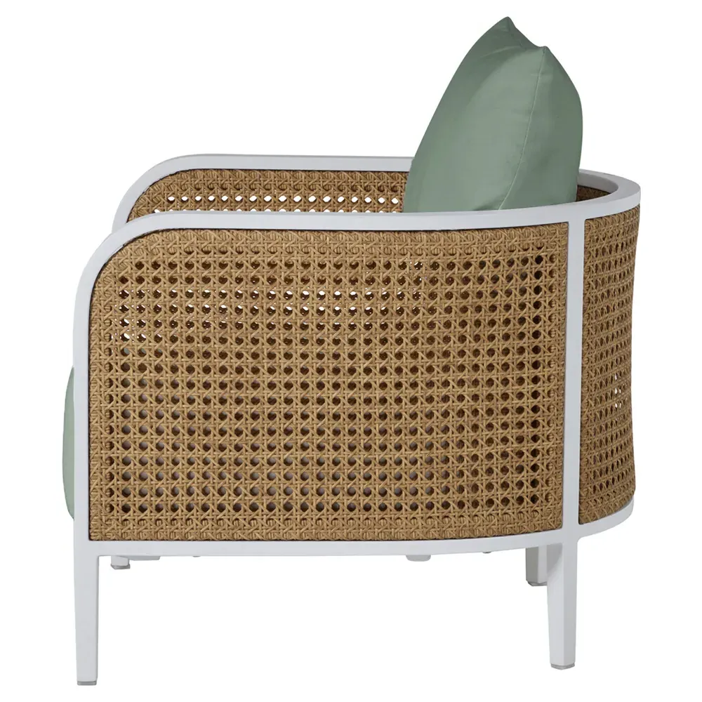 Havana Outdoor Lounge Arm Chair - Green, Aluminum