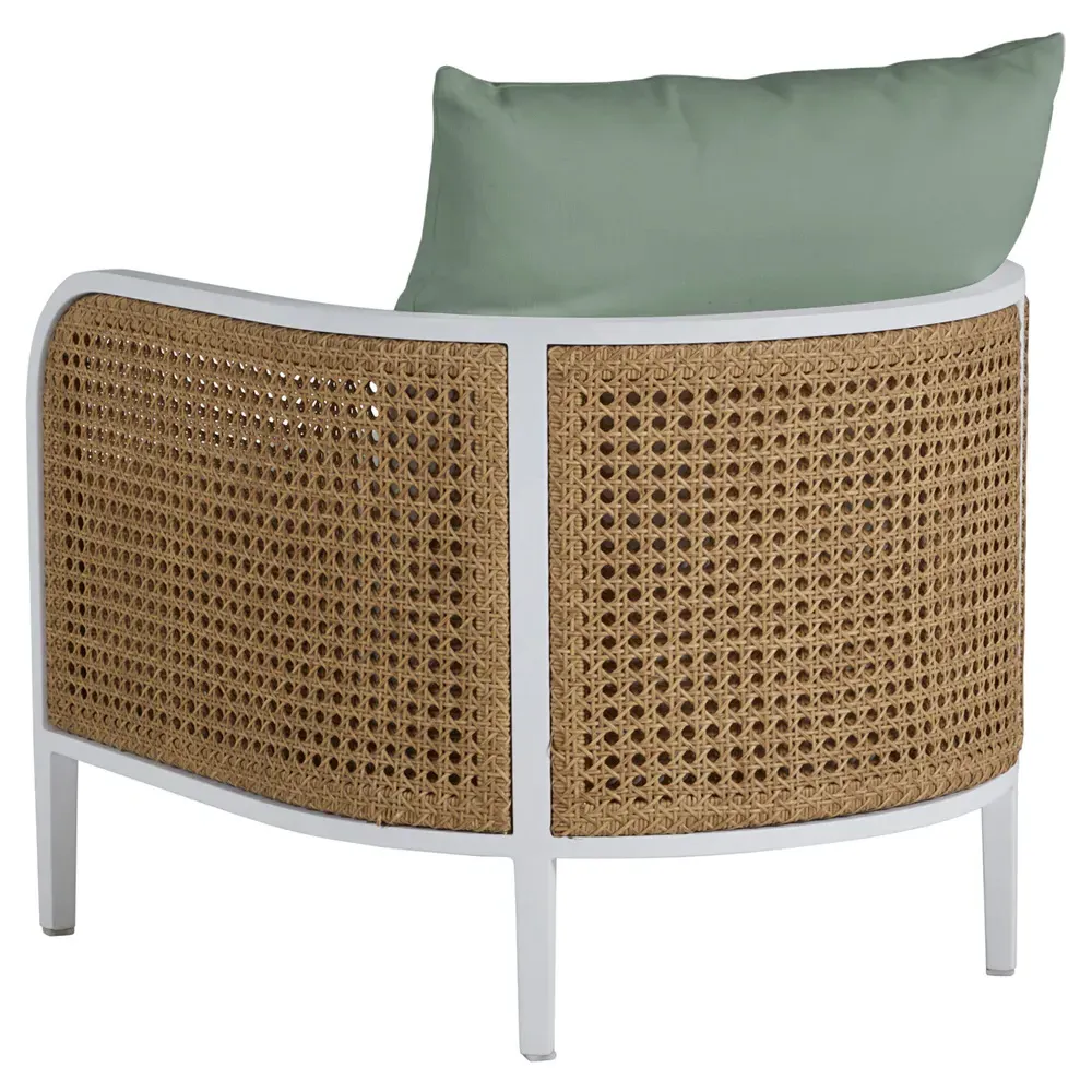 Havana Outdoor Lounge Arm Chair - Green, Aluminum