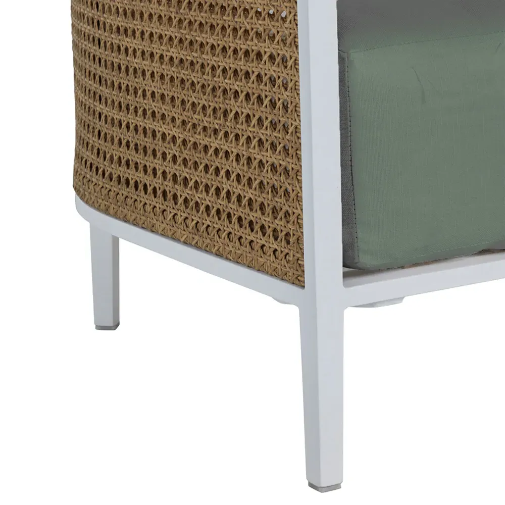 Havana Outdoor Lounge Arm Chair - Green, Aluminum