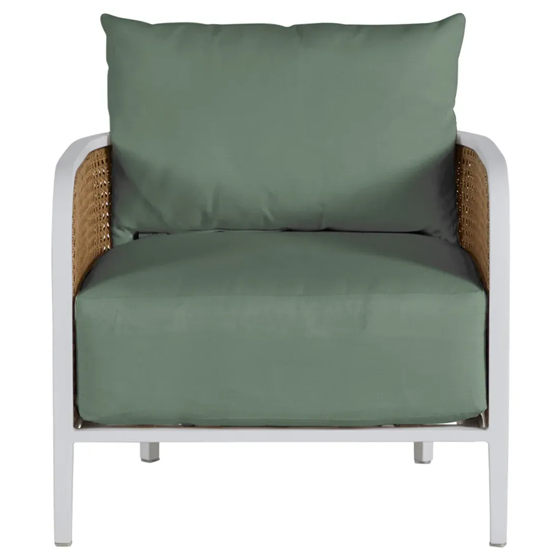 Havana Outdoor Lounge Arm Chair - Green, Aluminum