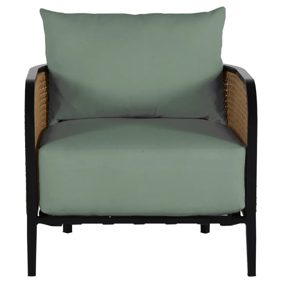 Havana Outdoor Lounge Arm Chair - Green, Aluminum