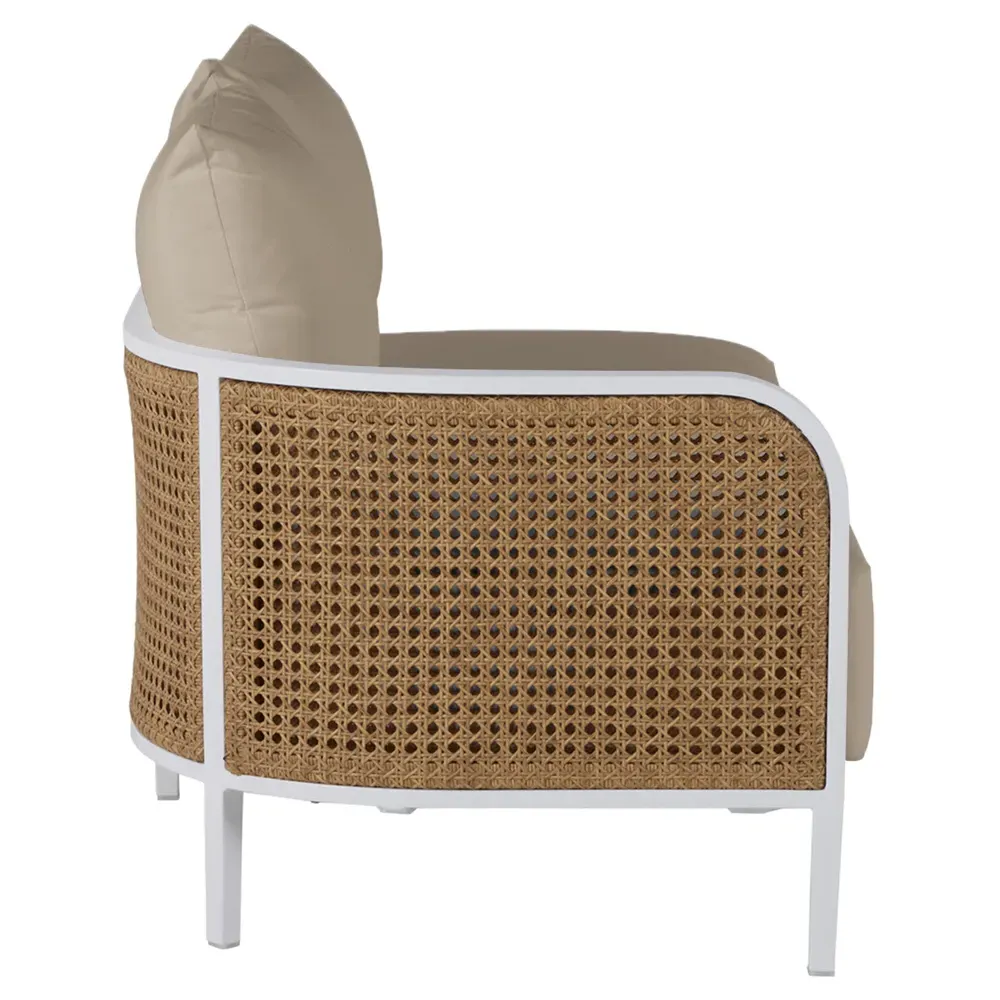 Havana RAF Outdoor Sofa - White, Aluminum
