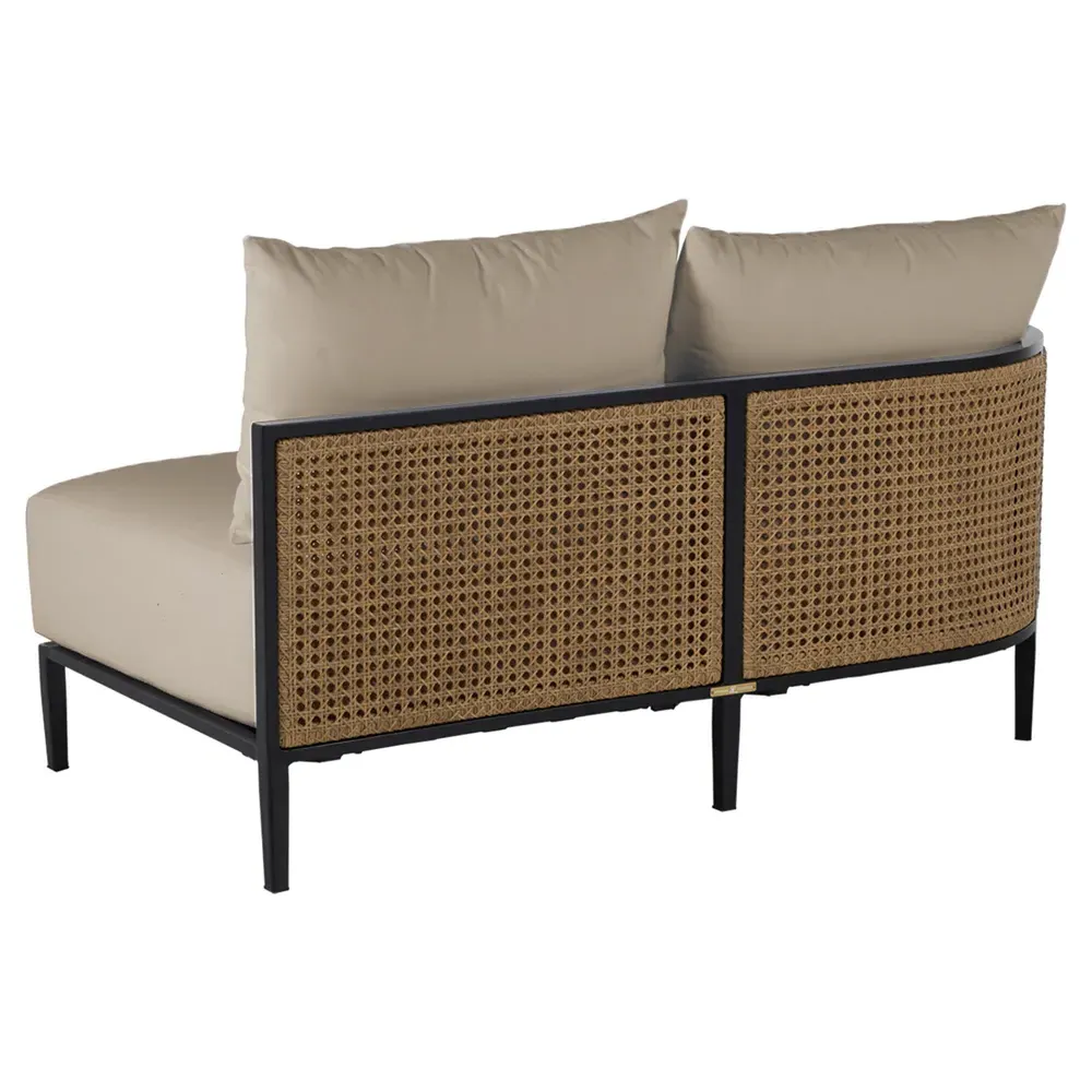Havana RAF Sectional Sofa with Cushions - Beige, Woven Cane