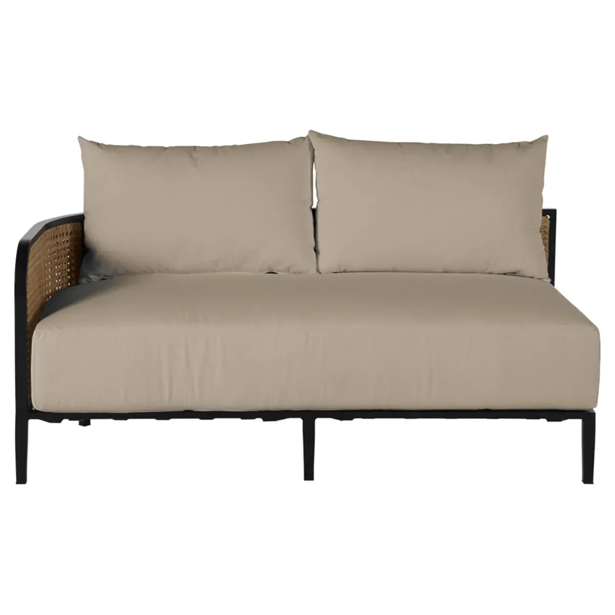 Havana RAF Sectional Sofa with Cushions - Beige, Woven Cane image