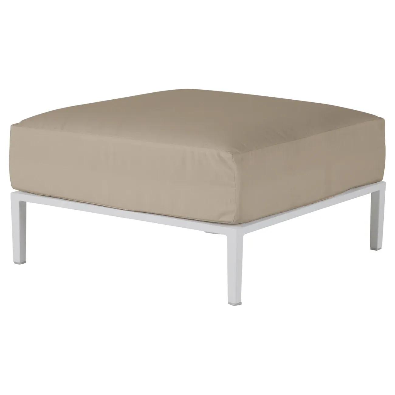 Havana Square Outdoor Ottoman - Beige, Aluminum