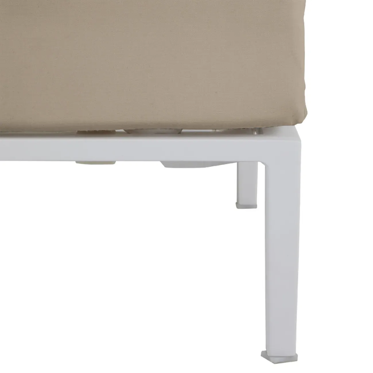 Havana Square Outdoor Ottoman - Beige, Aluminum