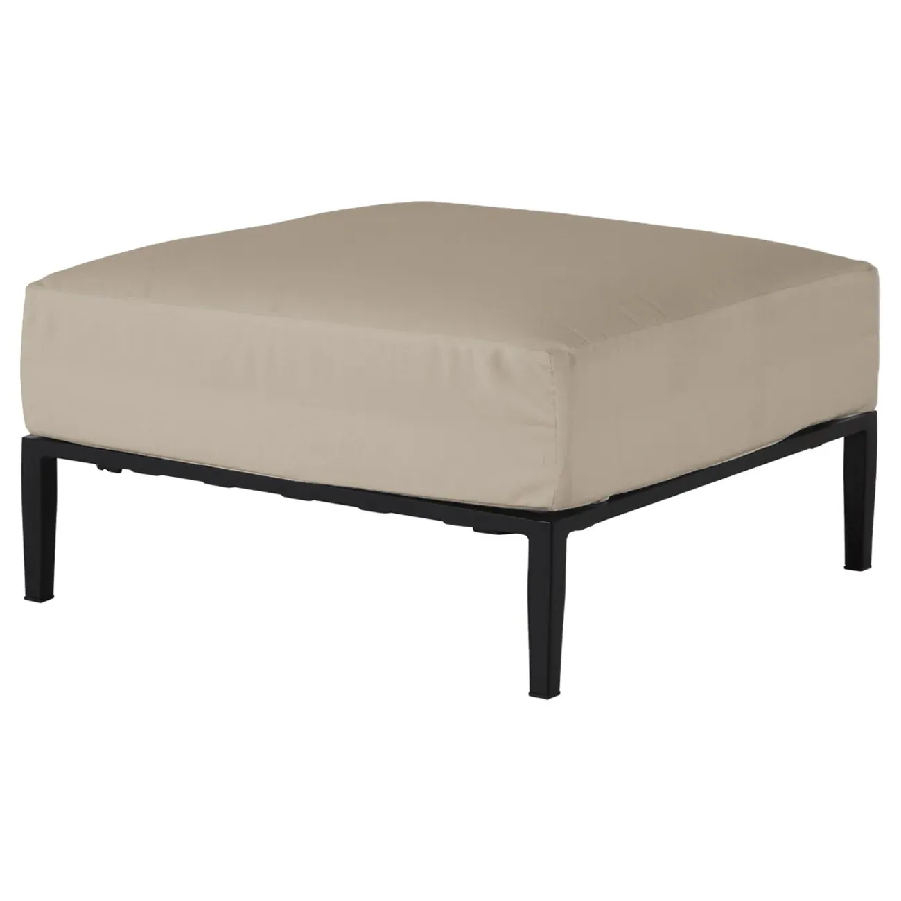 Havana Square Outdoor Ottoman - Beige, Aluminum