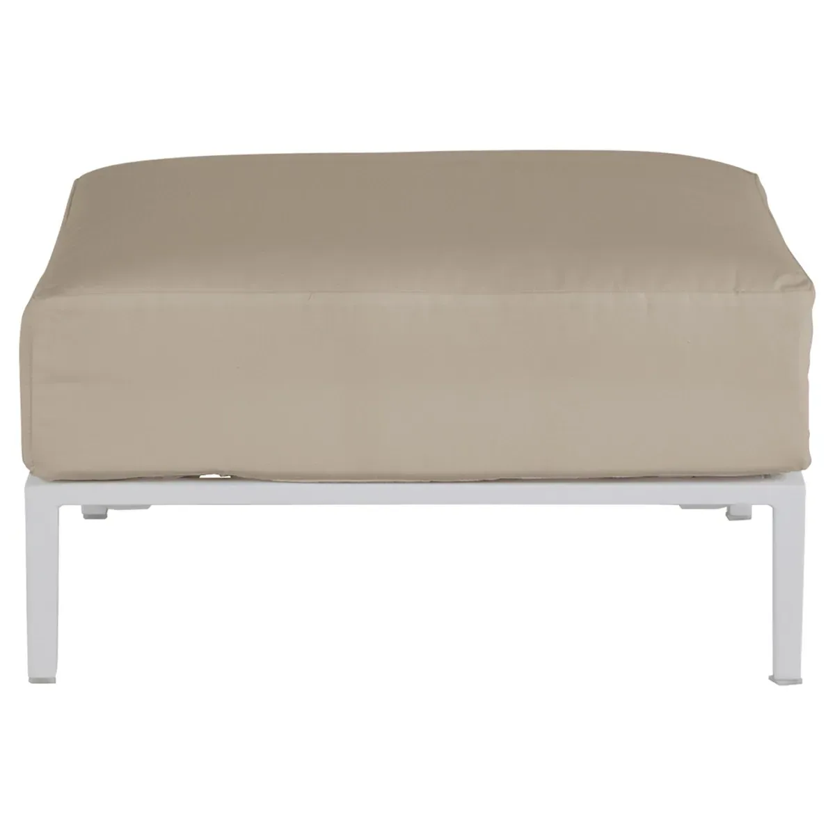 Havana Square Outdoor Ottoman - Beige, Aluminum image