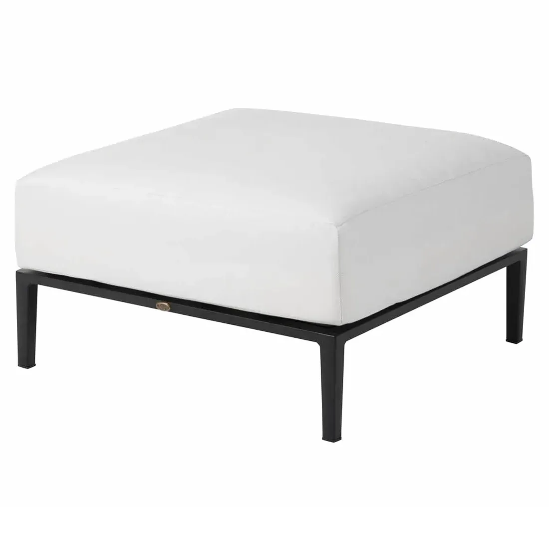 Havana Square Outdoor Ottoman - Black, Cane image