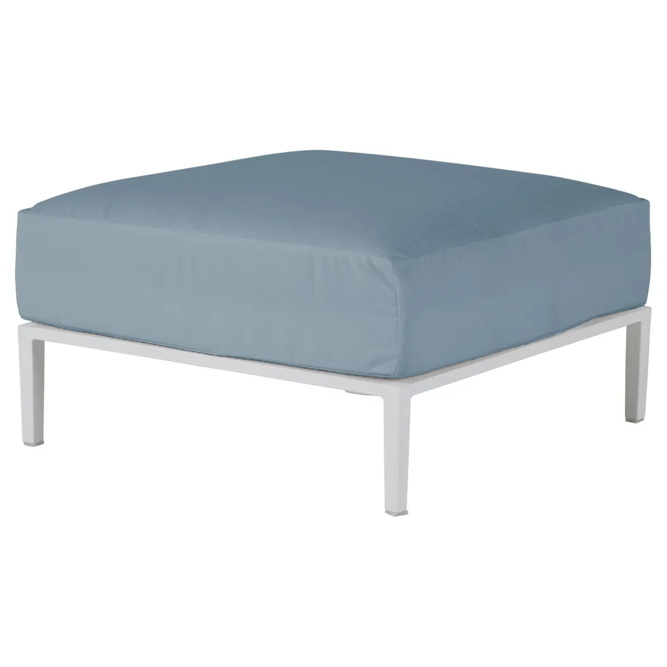 Havana Square Outdoor Ottoman - Blue, Aluminum
