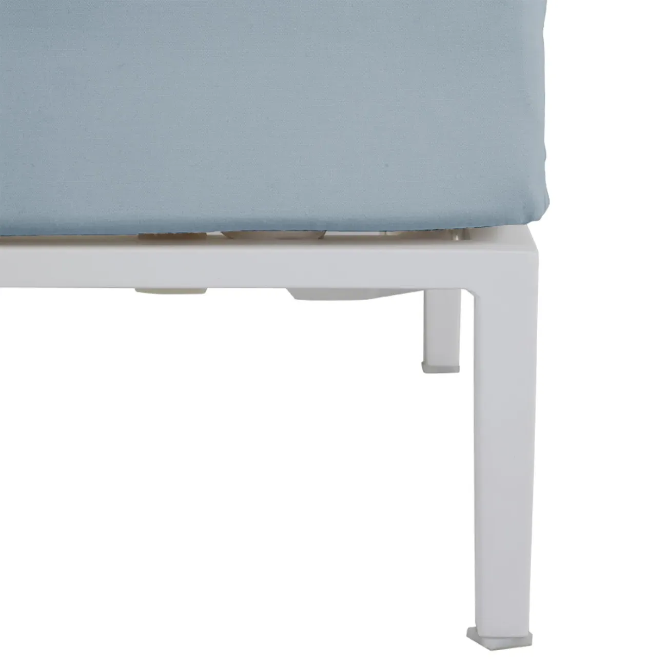 Havana Square Outdoor Ottoman - Blue, Aluminum